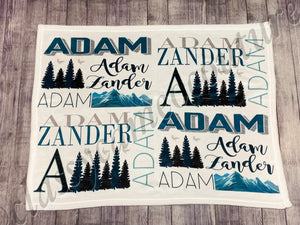 Mountains Baby Name Blanket