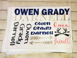 Rustic Deer Baby Name Blanket